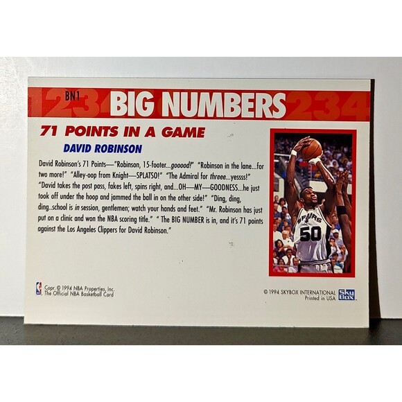 1994-95 Skybox NBA Hoops Big Numbers Cards Set of 12 with Acrylic Display - Picture 6 of 16